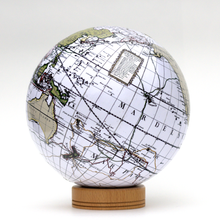 Load image into Gallery viewer, Cassini, globe, globes, desktop globe, vintage globe, vintage map, historical globe, world globe, earth globe, terrestrial globe, handmade globe, 8&quot; globe, 6&quot; globe&#39;
