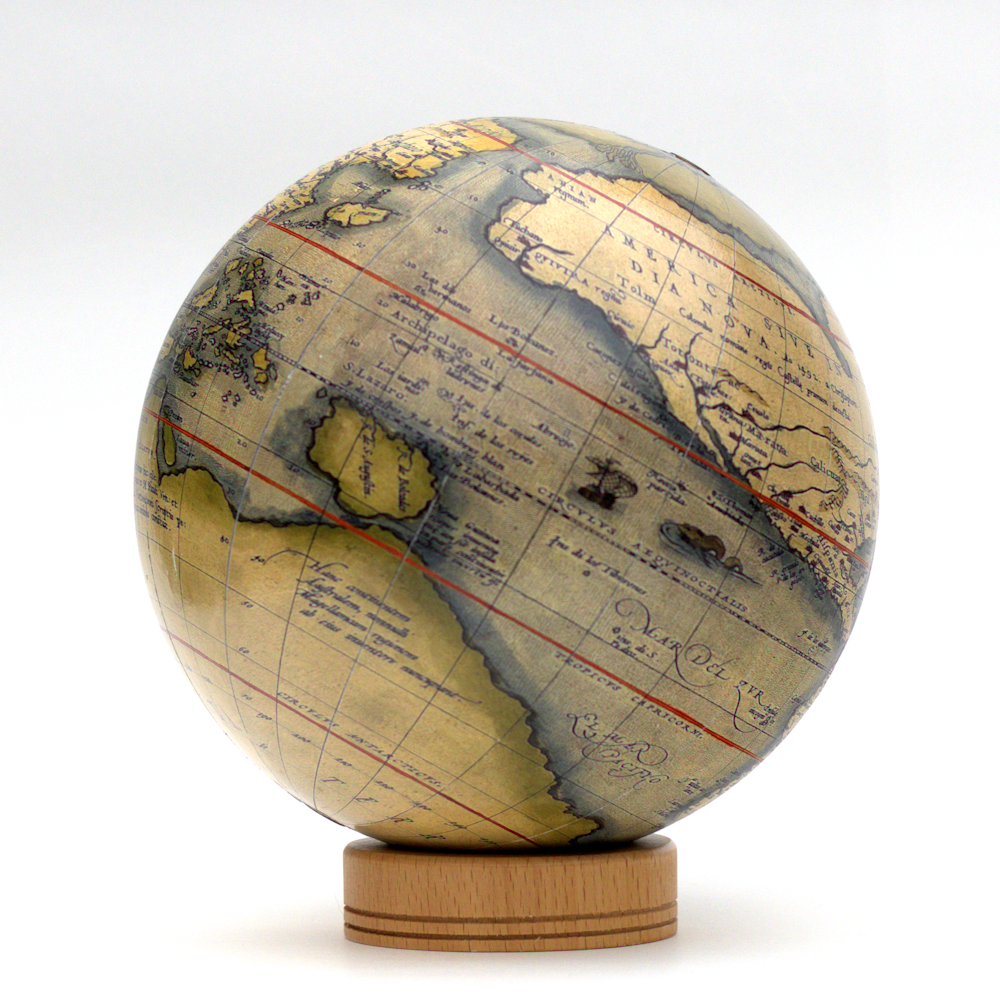 Ortelius, globe, globes, desktop globe, vintage globe, vintage map, historical globe, world globe, earth globe, terrestrial globe, handmade globe, 8" globe, 6" globe